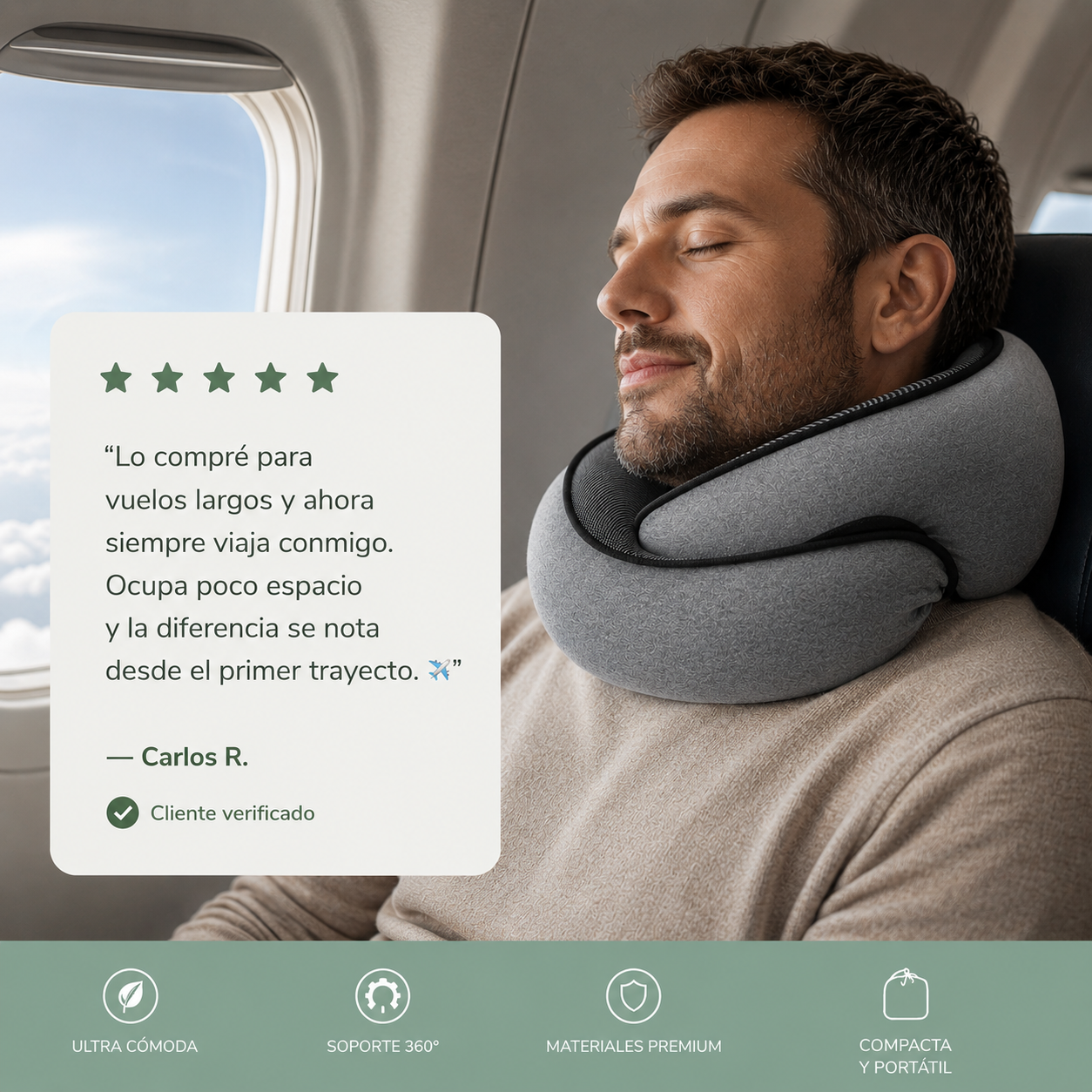 RestArc™ — Almohada de Viaje Sin Dolor