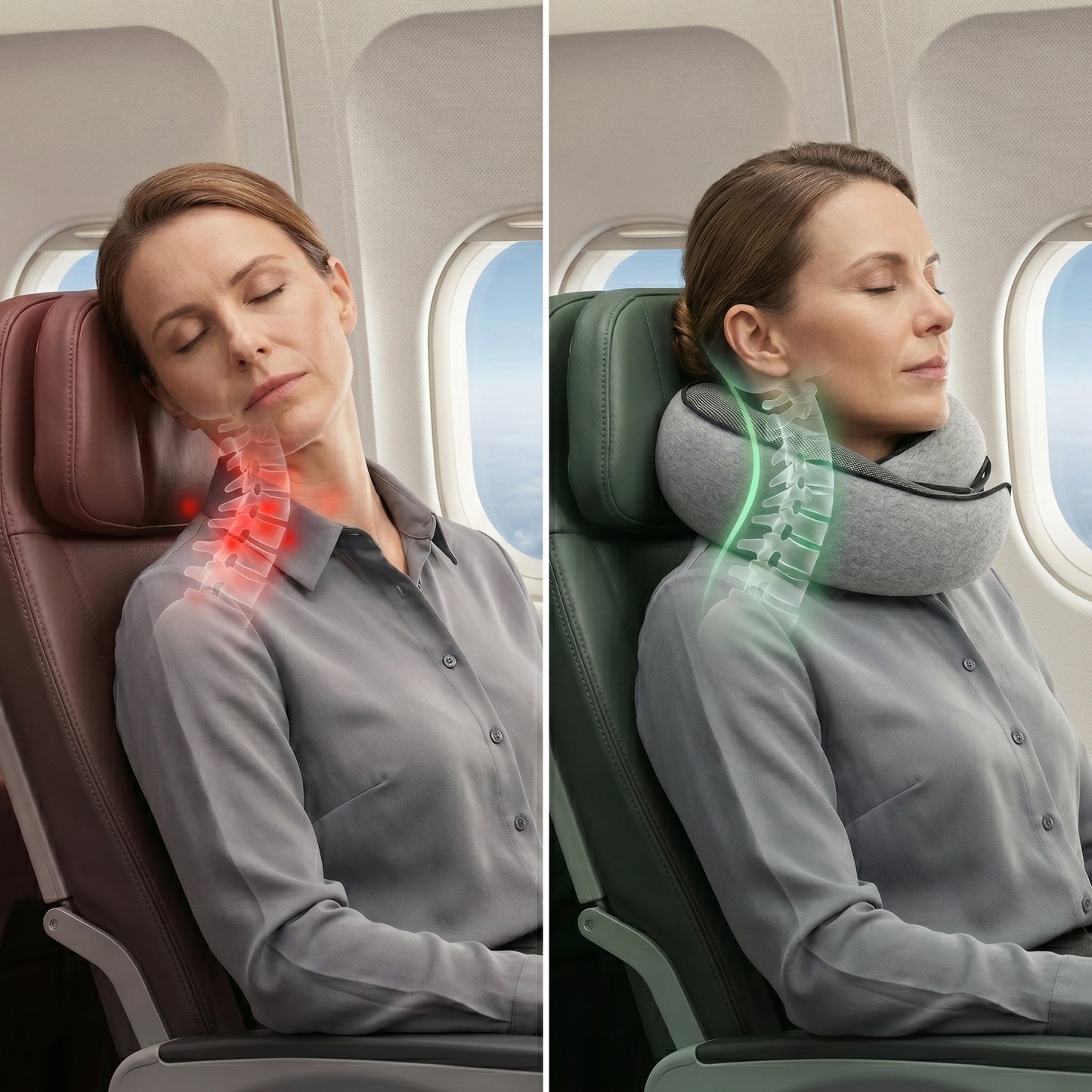 RestArc™ — Almohada de Viaje Sin Dolor